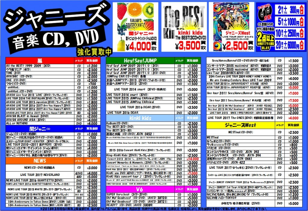 ジャニーズ3月